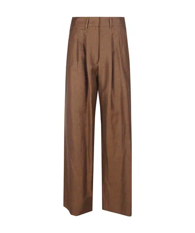 Pt Torino Casual Pants With Belt Loops In Brown