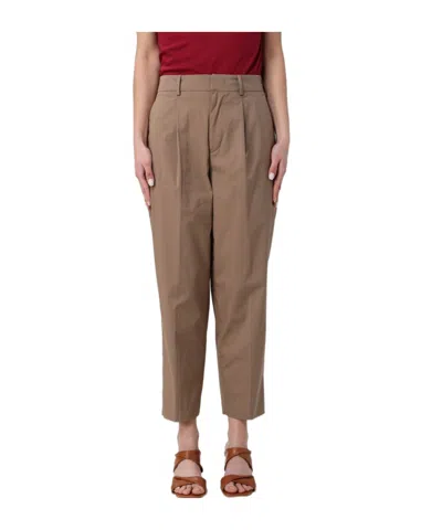 Pt Torino Casual Pants With Belt Loops In Brown