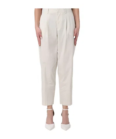 Pt Torino Casual Pants With Belt Loops In White