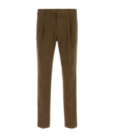 Pt Torino Casual Trousers With Belt Loops In Brown