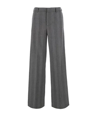 Pt Torino Casual Trousers With Belt Loops In Gray