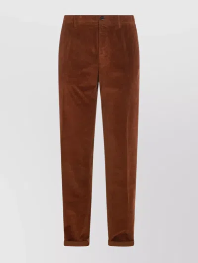 PT TORINO CASUAL TROUSERS WITH CORDUROY TEXTURE AND POCKETS
