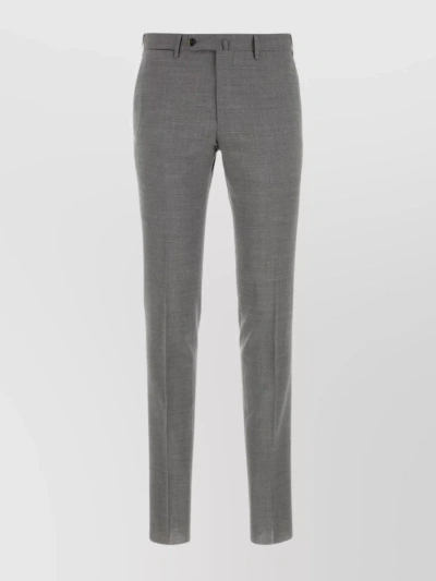 Pt Torino Central Pleat Tailored Wool Trousers In Brown