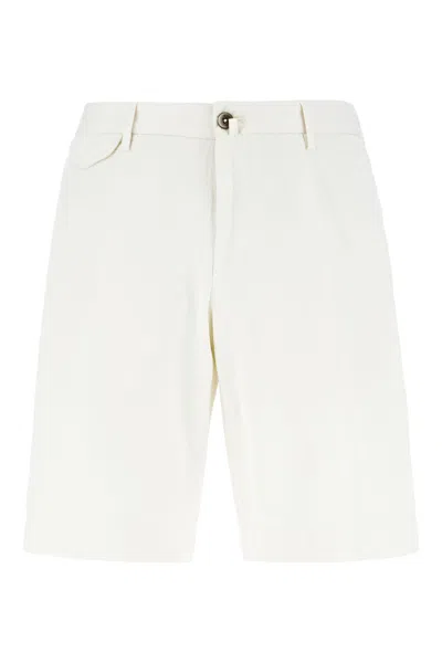 PT TORINO CHALK STRETCH COTTON BERMUDA SHORTS