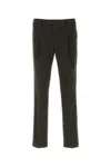 Pt Torino Charcoal Stretch Cotton Pant In Green