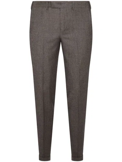 PT TORINO CHECK-PATTERN TAPERED TROUSERS