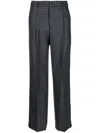 Pt Torino Check-print Virgin Wool Trousers In Blue