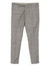 Pt Torino Checked-pattern Trousers In Gray