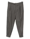 Pt Torino Checked Tailored Trousers In Gray