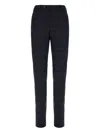 Pt Torino Embroidered Stretch Wool Trousers With Checked Pattern In Blue