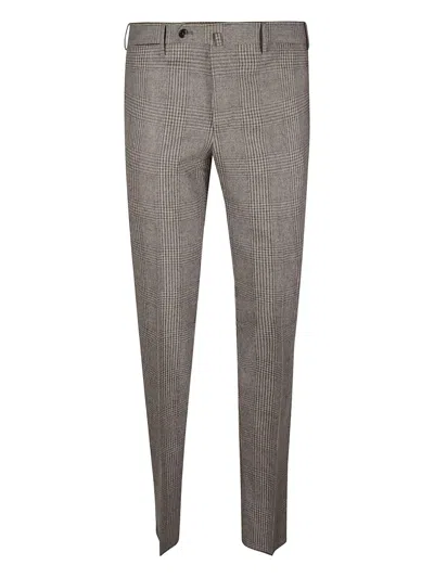 Pt Torino Checked Trousers In Gray