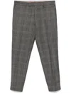 Pt Torino Checked Trousers In Grey