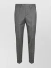 Pt Torino Checkered Trousers With Pockets And Cuffed Hem In Gray