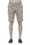 Pt Torino Green Cotton Short In Grey
