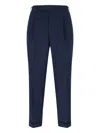 Pt Torino Mid-rise Tailored Trousers With Pleats And Buttoned Pockets In Blue