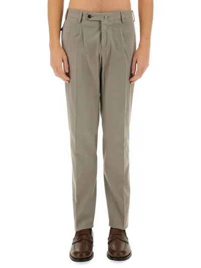 Pt Torino Classic Gabardine Trousers In Brown