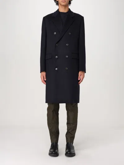 Pt Torino Man Coat Black Size 42 Virgin Wool In Blau