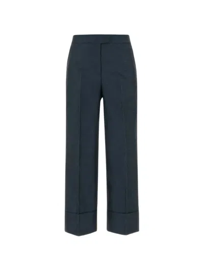 Pt Torino Denim Blue Cotton Blend Colette Palazzo Pant