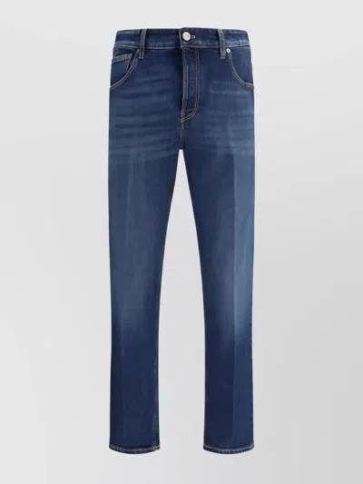 Pt Torino Comfortable Cotton Straight Five-pocket Trousers In Blue
