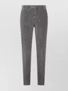 Pt Torino Tailored Grey Corduroy Trousers With Mid-rise Fit In Gray