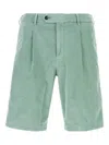 Pt Torino Stretch Corduroy Bermuda Shorts With Elastic Waistband In Grün