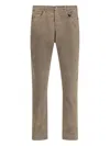 Pt Torino Corduroy Five-pocket Trousers In Brown
