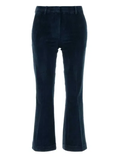 Pt Torino Corduroy Flared Trousers In Blue