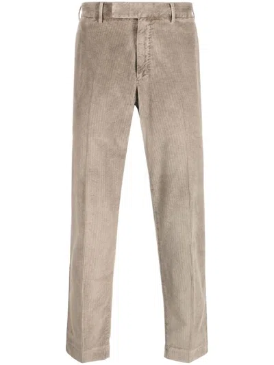 Pt Torino Corduroy Straight-leg Trousers In Neutrals