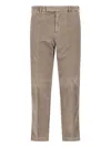 Pt Torino Beige Corduroy Trousers With Straight Fit In Multi