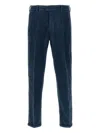 Pt Torino Velvet Tapered Trousers In Blue
