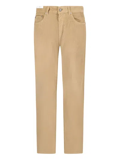 Pt Torino Corduroy Trousers In Nude