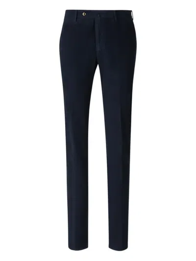 Pt Torino Stretch Cotton Blend Straight Leg Belt Loop Pants In Black