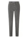 Pt Torino Tailored Grey Corduroy Trousers With Mid-rise Fit In Gray