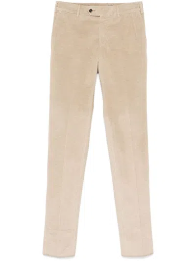 Pt Torino Corduroy Trousers In Neutrals