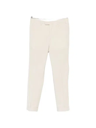 Pt Torino Corduroy-textured Straight-leg Trousers In Red