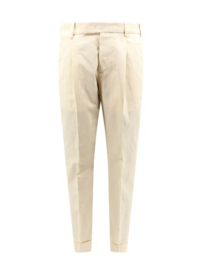 Pt Torino Feather-detail Poplin Trousers In Nude
