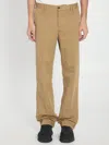 Pt Torino Straight Leg Trousers In Cotton And Linen In Brown