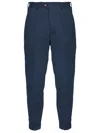 Pt Torino Cotton And Linen Trousers In Blue