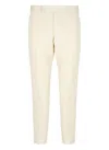 Pt Torino Tailored Straight-leg Pants With Subtle Pleats And Side Pockets In Ivory