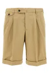 Pt Torino Cotton Stretch Bermuda Shorts With Waist Belt Loops