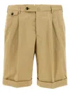 Pt Torino Cotton Stretch Bermuda Shorts With Waist Belt Loops
