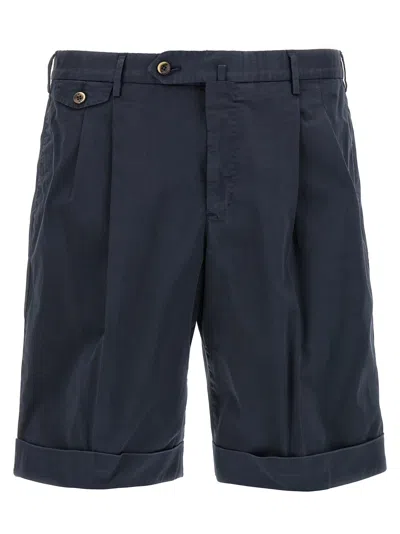 Pt Torino Cotton Bermuda Shorts In Black