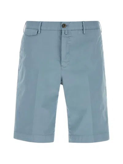 Pt Torino Light-blue Stretch Cotton Bermuda Shorts