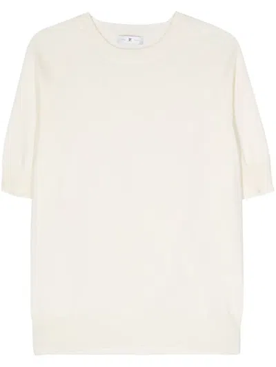 Pt Torino Geripptes T-shirt In Nude