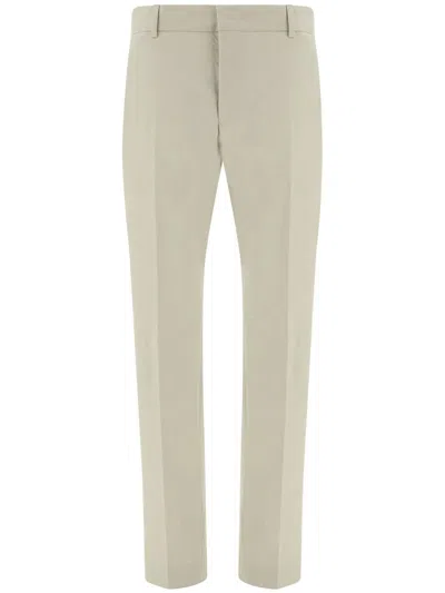 Pt Torino Cotton-blend Straight-leg Trousers In Neutrals
