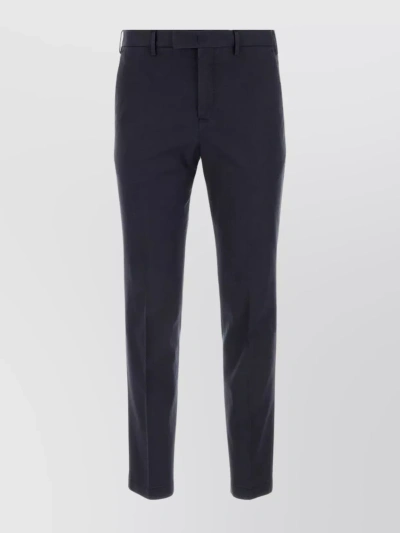 Pt Torino Cotton Blend Stretch Pant With Stonewashed Effect In Blue