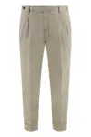 Pt Torino Cotton Blend Trousers In Beige