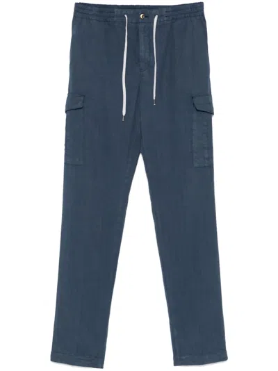 Pt Torino Cotton Cargo Pants In Blue