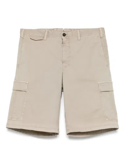 Pt Torino Cotton Cargo Shorts In Beige