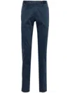 Pt Torino Garment-dyed Silkochino Slim Fit Pants In Blue